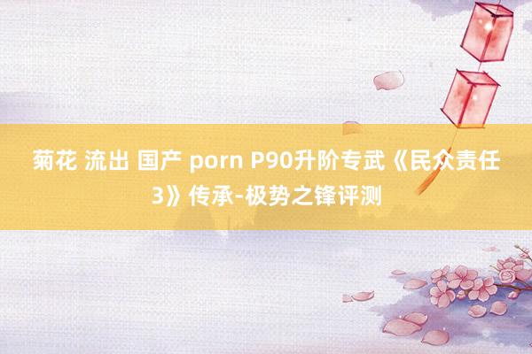 菊花 流出 国产 porn P90升阶专武《民众责任3》传承-极势之锋评测